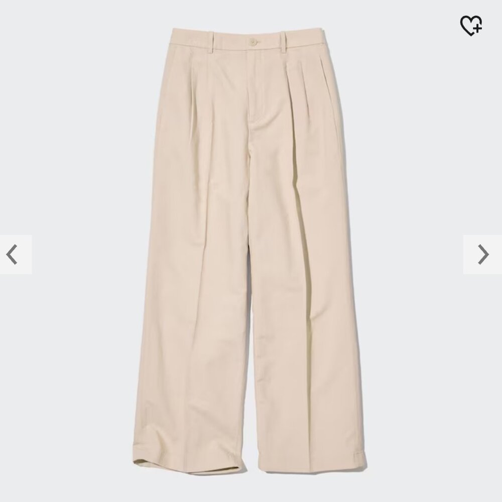 Uniqlo Linen Blend Pleated Wide Pants